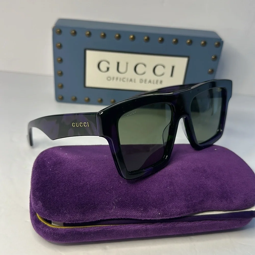 Gucci Men's GG0962Sm Acetate Rectangle Sunglasses